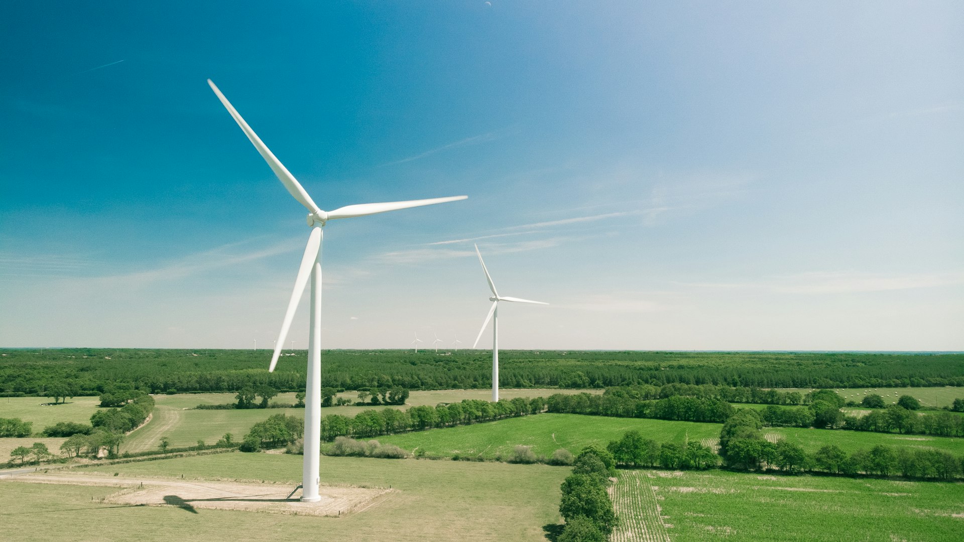 Aerogeneradores de un parque eólico